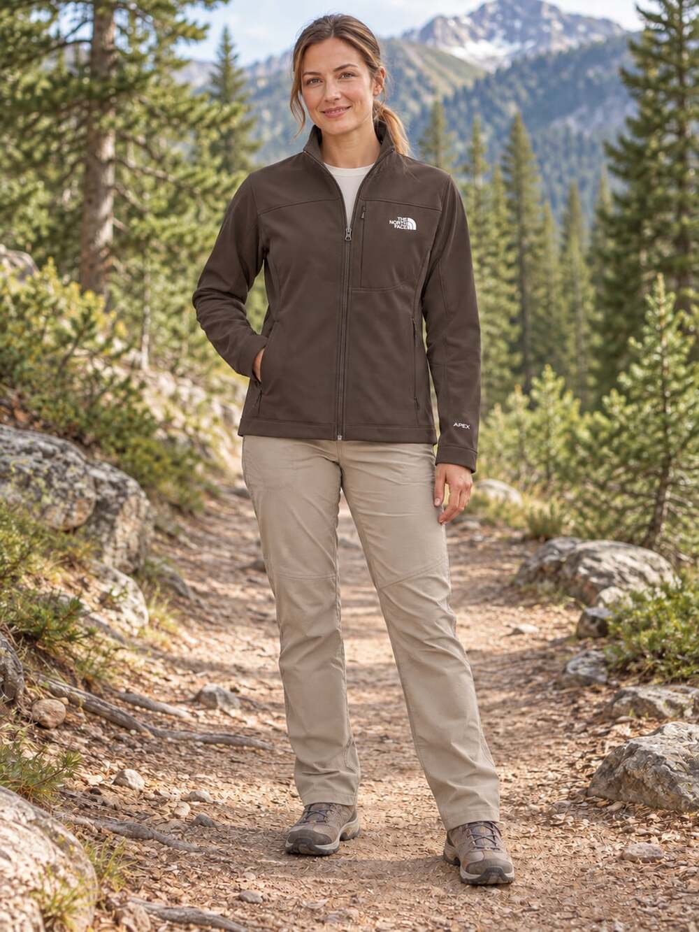 The North Face Apex Bionic Women’s L Brown Softshell Jacket WindWall